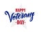Vector illustration: Hand drawn Calligraphic type lettering composition of Happy Veterans Day.