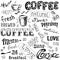 Vector illustration hand drawn coffee to go, cups, mugs, beans a