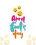 Vector illustration: Hand drawn colorful brush cartoon lettering of April Fools Day with laughter emoji