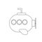 Vector illustration. Hand drawn doodle of submarine with periscope and portholes. Cartoon sketch. Isolated on white