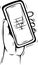 Vector illustration of a hand drawn sketch mobile phone statistics or diagram application in a hand doodle black and white