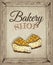 Vector illustration of hand drawn sketch poster of Bakery shop with cake. Cheesecake, dessert, sweet, food, lemon .