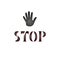 Vector illustration with hand lettering - Stop. Baby palm