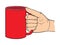 Vector Illustration of the hand which holds the cup.