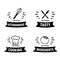 Vector illustration handdrawn kitchen icon set with title