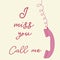 Vector illustration with handle handset. Romantic