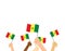 Vector illustration of hands holding Senegal flags