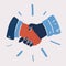 Vector illustration of Handshake business handshake. Agreement concept. Interaction of different races persons