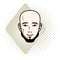 Vector illustration of handsome bald male face with beard, posit