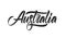 Vector illustration: Handwritten brush calligraphic lettering emblem of Australia isolated on white background