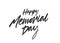 Vector illustration: Handwritten brush Calligraphic lettering of Happy Memorial Day.