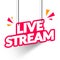 Vector Illustration Hanging Live Stream Sign