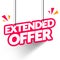 Vector Illustration Hanging Tag Extended Offer. Modern Web Banner Element