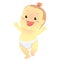 Vector Illustration of a Happy Baby learning to walk