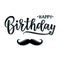 Vector illustration of a Happy Birthday Invitation with mustache