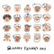 Vector illustration of Happy Celebration Happy Father\\\'s Day. dad faces of various races