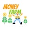 Vector illustration happy clown money dollar economy farm garden flat design cartoon style