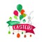 Vector illustration of happy easter greeting concept