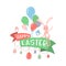 Vector illustration of happy easter greeting concept