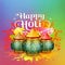 Vector illustration of Happy Holi background for the festival of colors Holi celebration.