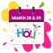 Vector illustration of Happy Holi Indian Hindu Festival of Colors 28 March calendar