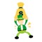 Vector illustration happy leprechaun pick money bag dollar economy flat design cartoon style