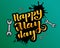 Vector illustration for happy May Day - Labor Day Celebration on May 1st. Hand lettering for Greetings, Banner, Background,