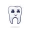Vector illustration. Happy smiling healthy adult human tooth with eyes. Symbol of somatology and oral hygiene.