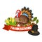 Vector Illustration of a Happy Thanksgiving Celebration Design.