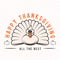 Vector illustration of Happy Thanksgiving Day, turkey vintage design