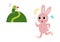 Vector Illustration of the hare and the tortoise. Fairy fable tale characters. Rabbit and turtle racing.