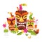 Vector illustration of Hawaiian luau party