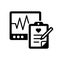 Vector illustration of a health observation with a heart rate meter or cardiograph.