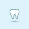 Vector illustration healthy white tooth of man on colored background