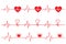 Vector Illustration heartbeat line and ECG - EKG signal set