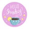 Vector illustration of Hello Sunday