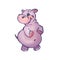 Vector illustration of hippopotamus in cartoon