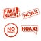 Vector illustration of a hoax news stop label stamp. Suitable for campaigns to stop fake news.