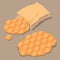 Vector illustration of Hong Kong traditional street snack - egg waffle