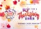 Vector illustration of horizontal thanksgiving dinner invitation background