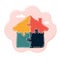 Vector illustration of House built with puzzle pieces vector illustration