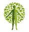 Vector illustration of human. Environmental conservation theme, green ecology etaphor