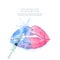 Vector illustration of hyaluronic acid filler injections. Watercolor female lips and syringe in water splashes.