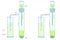 Vector illustration of hydrogen chloride synthesis.