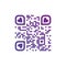Vector illustration of I LOVE YOU QR code in purple color with hearts on white background. Can be used as valentine sticker,