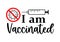 Vector illustration I am vaccinated stop covid-19 concept