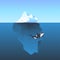 Vector illustration iceberg in the sea and killer whale