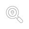 Vector illustration icon concept of magnifier with map pointer