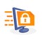 Vector illustration icon with digital media concept about access to confidential document