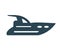 Vector illustration, icon logo boat schooner, ship. Water transport.